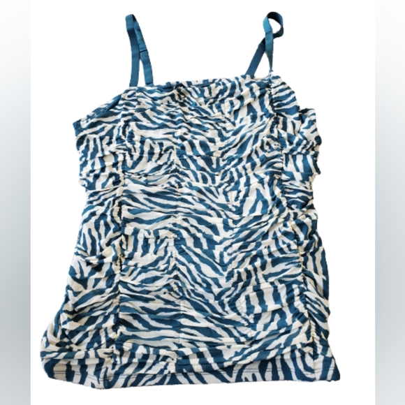 Torrid plus animal print mesh shirred square neck cropped camisole, 2XL,… - Picture 6 of 11